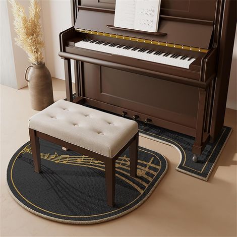 Soundproofing Mat for Upright Piano, Acoustic Piano Mat, Soundproofing, Non-Slip, Insulating Acoustic Carpet for Music Room (Gold Black, 70  160cm) (1/5)