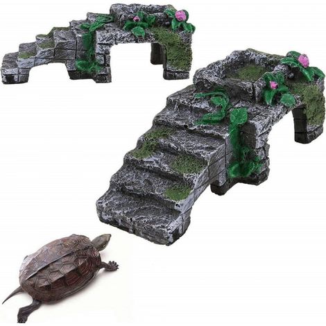 Trade Shop - AQUARIUM DEKORATION SCHUPPEN 14.5X6.5X5CM FISCH SCHILDKRÖTEN FELSEN ORNAMENT -