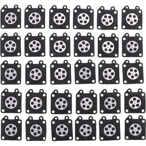 30 Pièces de Carburateur Tampons Membrane pour Tronçonneuse Modèles 2500 3800 4500 5200 5800 (1/4)
