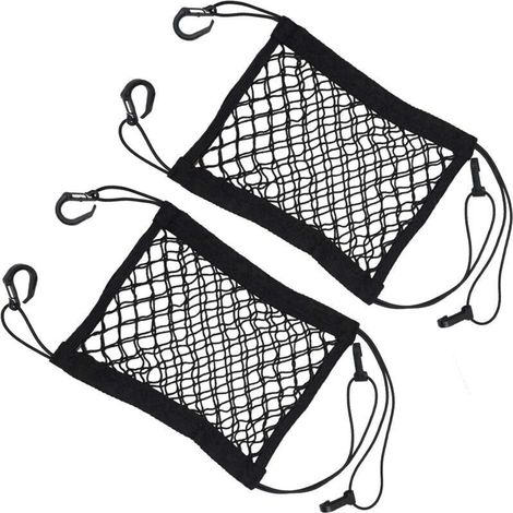 2 Pièces Filet Moto avec Crochets, Filet Élastique de Rangement pour Moto, Vélo, Scooter, Parfait pour Fixer Casques, Bagages et Accessoires (1/4)