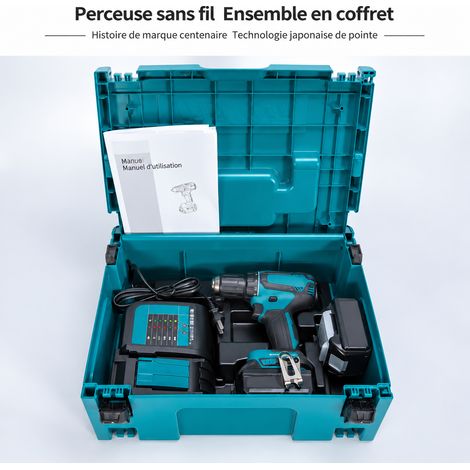 Perceuse-visseuse 18V DDF485SFJ 2 batteries 1 chargeur 3.0Ah 350 W 50 Nm 27 Nm 3.0 Ah 1900 tr/min 16,9 × 7,9 × 23,7 cm 2 kg – Livraison gratuite