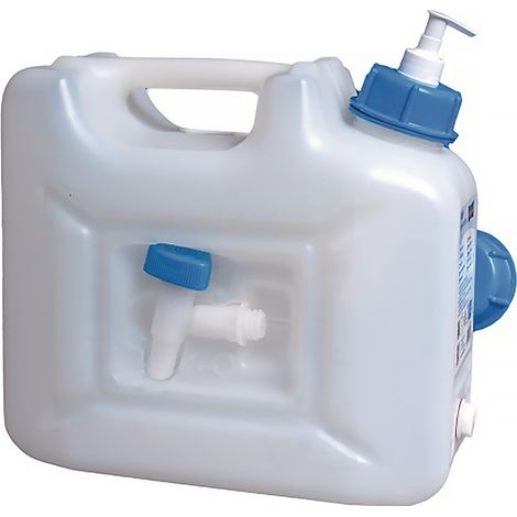 Bidone d'acqua in HDPE da 12 litri con rubinetto di scarico e pompa, H310x165xT350mm