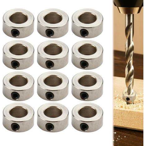 12-teiliges Set: 6-mm-Bohrtiefenmesser, Bohrtiefenklemmen zur Bestimmung der Bohrtiefe, robuste 6-mm-Anschlagringe aus Stahl, Zubehör für die präzise Montage mit Dübeln (1/5)