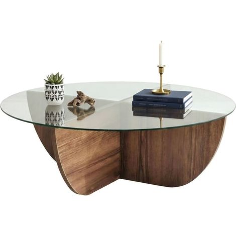 Dmora - Wohnzimmertisch Phoebe, Niedriger Wohnzimmertisch, Kaffeeregal, Couchtisch für Sofa, 90x90h30 cm, Nussbaum, mit verstärkter Verpackung