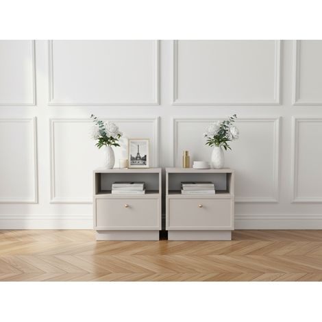 BOBOCHIC - Lot de 2 tables de chevet 1 tiroir LORINA (1/5)