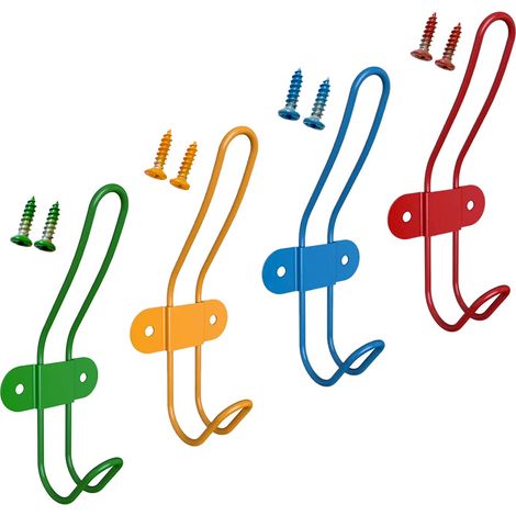 Crochets muraux pour enfants, porte-manteaux colorés pour enfants, utilisés pour suspendre serviettes, vêtements, manteaux, chapeaux, parapluies.