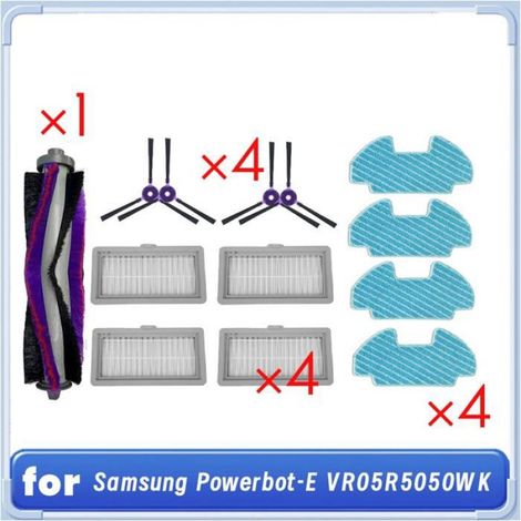 Kit de rechange - Aspirateur robot - Compatible avec Samsung Powerbot E VR05R5050WK - 13 Pièces - Brosse principale - 4 Brosses latérales - 4 Filtres HEPA - 4 Chiffons de nettoyage (1/5)