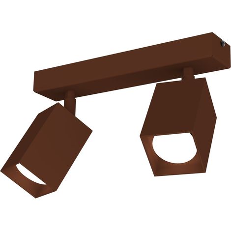 LUMICOM BRINCK Plafoniera M, 2X GU10, max 33W, metallo, corten, L.6cm (1/2)