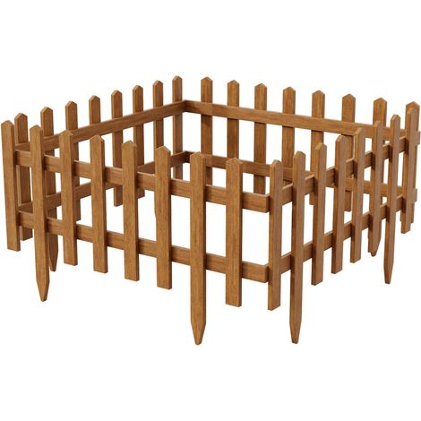Lot de 4 Bordures Bogateco Bois Brun Clair 40x94 cm Impregne (1/5)