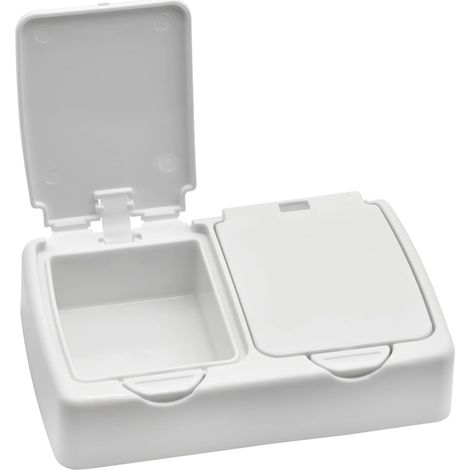Boîte de rangement blanche avec couvercle pour petits objets perles et bijoux contenant pour accessoires de bureau