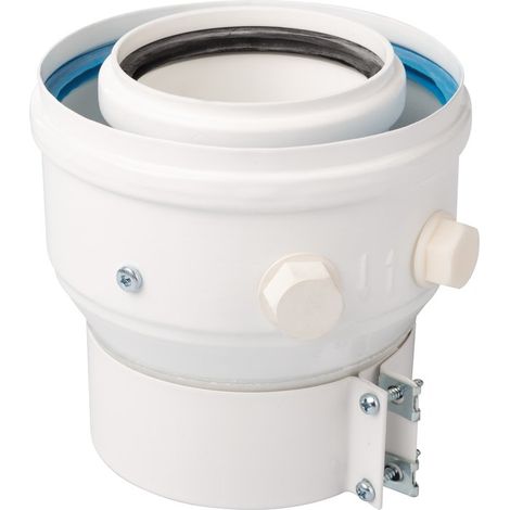 Adaptateur concentrique polypropylène avec prise de mesure - TEN - Mâle 60/100 - Femelle 80/125 (1/2)