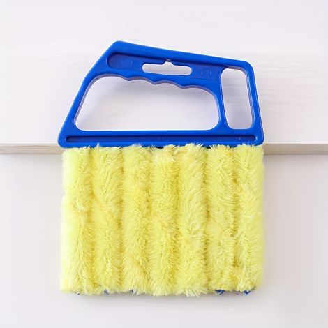 Brosse de nettoyage de vitres (bleue), tête de brosse amovible et lavable, plumeau en plastique détachable pour la maison (1/3)
