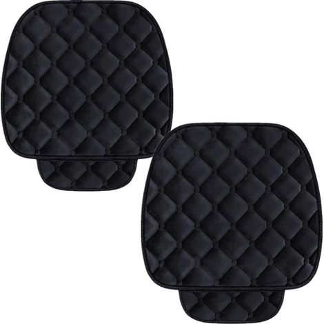 Coussin de Siège de Voiture Housse en Velours pour Arrière Chaise Siège Véhicule Protection Tapis Protection pour Animaux Compagnie (2 Siège Avant, Noir) (1/5)