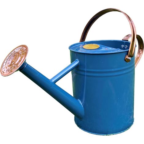 Heritage Blue & Copper Metal Watering Can (3.5 Litre)