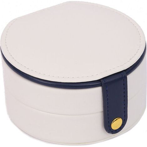 Boîte à bijoux en cuir multicouche avec boîte à bijoux(Blanc) (1/5)