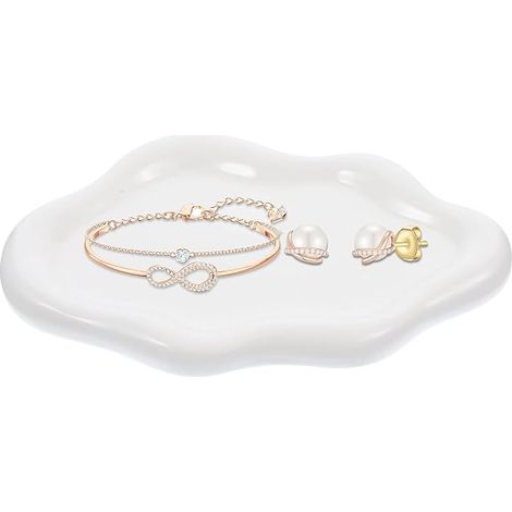 Plateau Decoratif Nuage Bijoux Céramique Blanc Plateaux à Décoration Esthétique (1/5)