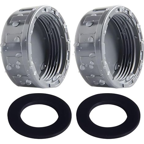 2 Pcs bouchon fileté en PVC de 32 mm avec joints en caoutchouc pour raccord de tuyau à filetage femelle 1'', bouchon de tuyau pour raccords de tuyaux dans les applications de jardin et sanitaires (1/5)