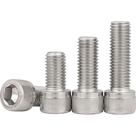 5 vis à tête cylindrique creuse M8 L = 10–80 mm en acier inoxydable 304 avec hexagone intérieur (18