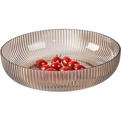 Bol à fruits transparent et élégant en PET, inodore et incolore, idéal pour servir salade, collations, bonbons et desserts. (1/5)