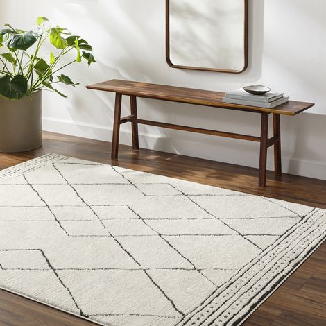 SURYA Tapis Berbère Ethnique Ivoire/Noir 160x213 cm (1/5)