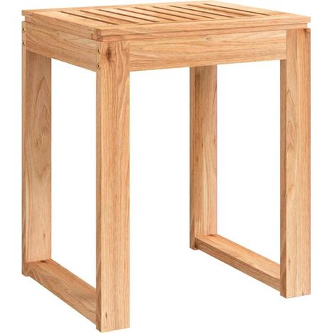 vidaXL Taburete de baño madera maciza nogal 40x30x46 cm (1/2)