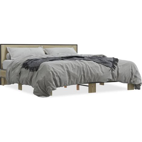 Maison Exclusive - Bettgestell Sonoma-Eiche 200x200 cm Holzwerkst
