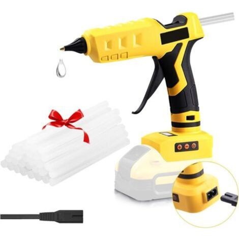 Pistolet à colle chaude 18 V/20 V, 100 W - Pistolet électrique portable avec 30 bâtons de colle 11 mm pour réparation d'art et d'artisanat (1/5)