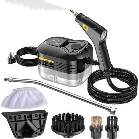 Nettoyeur vapeur portatif, nettoyeur vapeur portable 1500 W, nettoyeur vapeur, nettoyeur haute température, nettoyeur désinfectant (ensemble de 8 pièces) Modèle CNC - Blanc (1/5)