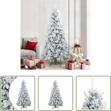 Décor intérieur - Sapin de Noël artificiel à branches pliantes, duveteux de neige (1/5)