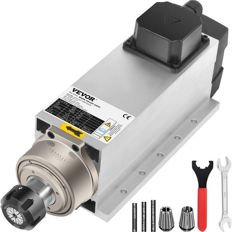 VEVOR Motor de Husillo Refrigerado por Aire de 4 kW Husillo, CNC ER25, Alta Concentricidad y Precisión y Equilibrio Dinámico, Motor de Husillo para Máquinas de Grabado o con Convertidor de Frecuencia (1/5)