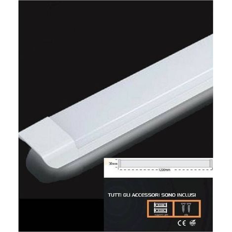 Plafoniera Led Slim 54w 120cm Sottopensile Ripiani Luce Calda Fredda Naturale