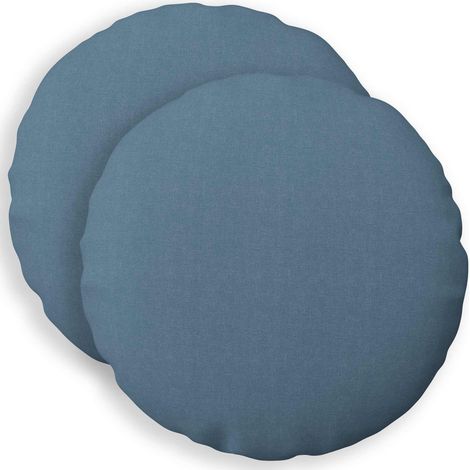 vidaXL Cushion Cover 2 pcs HEERLEN Jeans Blue 脴 30 cm Fabric (1/5)