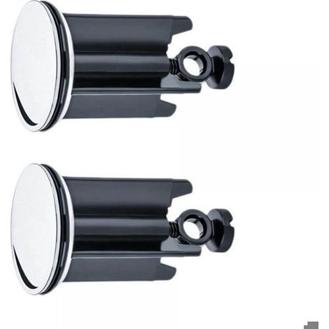 Bouchon d'évier universel de 40 mm, lot de 2, convient à tous les éviers et bidets standard (hauteur réglable de 6,6 cm à 8,3 cm).