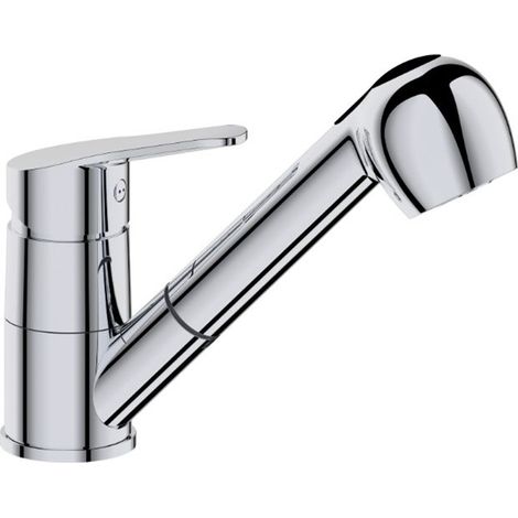 Miscelatore Lavello canna bassa con doccia estraibile cromato Ø40 mm - Timeless  Tecom