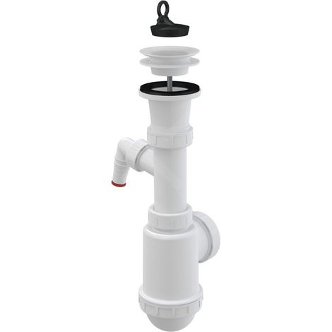 Alcadrain Siphons - Siphon pour évier, avec raccord, en plastique A442P-DN50/40 (1/2)