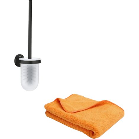 Escobillero GROHE Start negro mate + microfibra