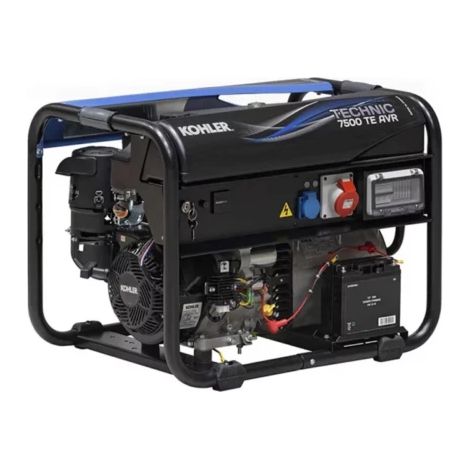 Sdmo – Groupe électrogène triphasé 400V 6500W avec moteur KOHLER – Démarrage électrique – Régulation AVR – Autonomie 6,9h à 75% (1/3)