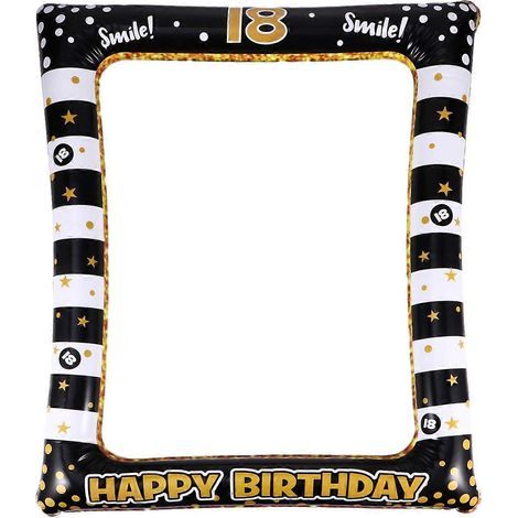 Aufblasbarer Bilderrahmen für Geburtstage (1 Stück), Foto-Requisite für Festivals, ab 18 Jahren. – 71 x 58 cm (1/4)