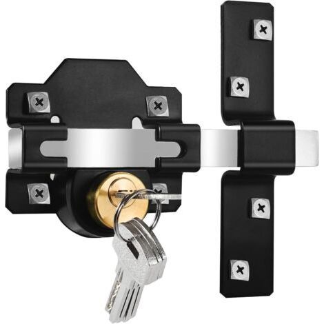 Edelstahl-Türschloss mit großer Reichweite – Doppelte Verriegelung von hinten für Hof-/Gartentore/-türen – 5 Schlüssel (70 mm) (1/5)