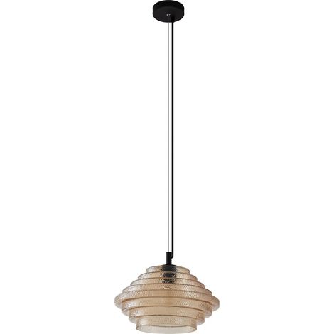 [NEUWERTIG] B-Ware Lindby Pendelleuchte Hängelampe Orliana Amber Glas Esszimmer ø 35 Cm E27 Led