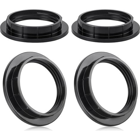 Anneau de fixation E27 - Lot de 4 - Plastique noir résistant - Pour abat-jour et douille - Salon chambre bureau - Diamètre 39mm (1/5)