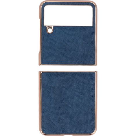 Housse pliable en cuir anti-rayures pour Samsung Galaxy Z Flip4, étui protecteur parfait ajustement bleu (1/5)
