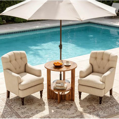 Tavolo rotondo da appoggio in MDF 50x50x65 cm OKMYHOME (1/5)