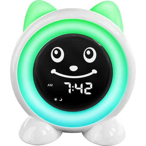 Réveil Enfant, Réveil Enfant Educatif Jour Nuit avec Emoji Et Lumière Parfait pour 2-10 Ans Reveil Fille Garçon (1/5)
