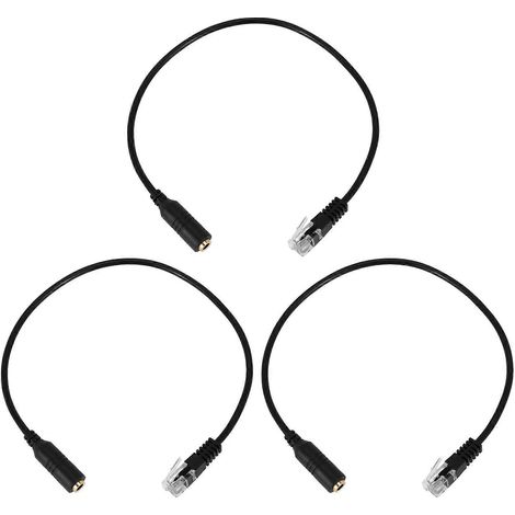 Câble adaptateur pour casque iOS vers téléphone de bureau Cisco, avec trois prises jack 3,5 mm et connecteurs RJ9 (1/5)