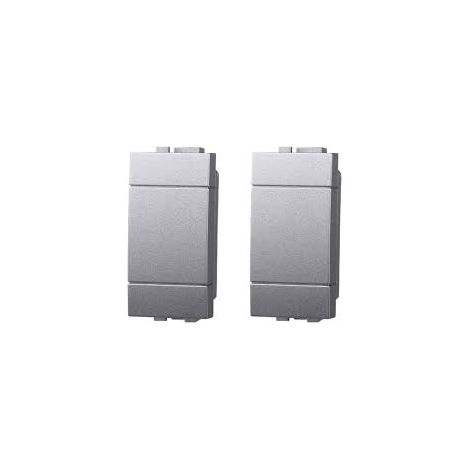 ETTROIT LG0100 falso polo copritasto 1P grigio copriforo compatibile Bticino Living (2pz) (1/4)