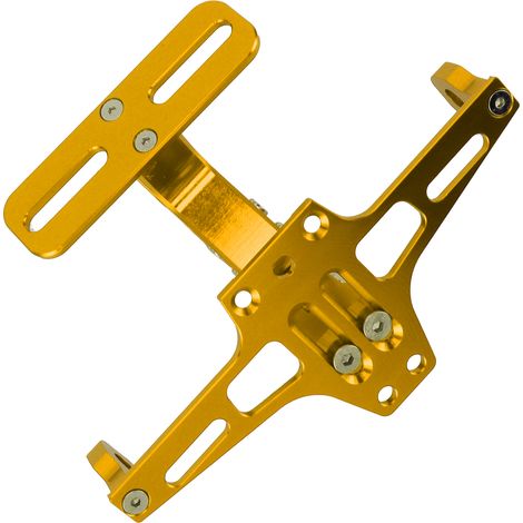 Support moto CNC en aluminium, porte-plaque universel réglable, couleur or (1/5)