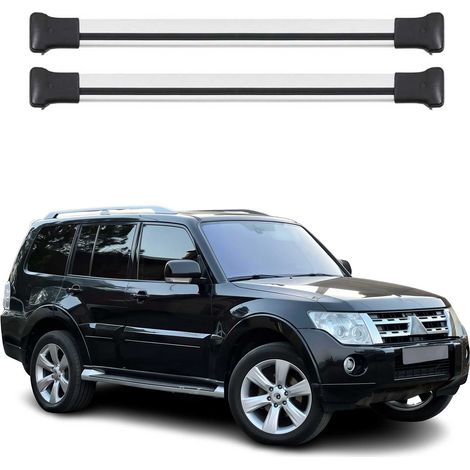 OMAC Aluminium Dachträger Querträger für Mitsubishi Pajero IV 2006-2021 – Max. 75 kg – 2 Stangen Silber (1/5)