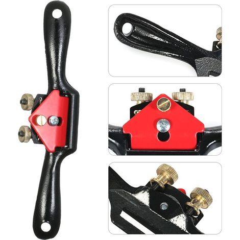 Rabot à rayons de 23 cm avec profondeur de coupe réglable, lame en métal, outil manuel multifonction pour le travail du bois (1/5)