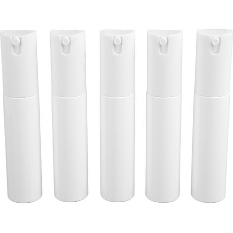 Lot de 5 mini flacons vaporisateurs portables de 30 ml, rechargeables et vides, pour lotion tonique (blanc). (1/5)
